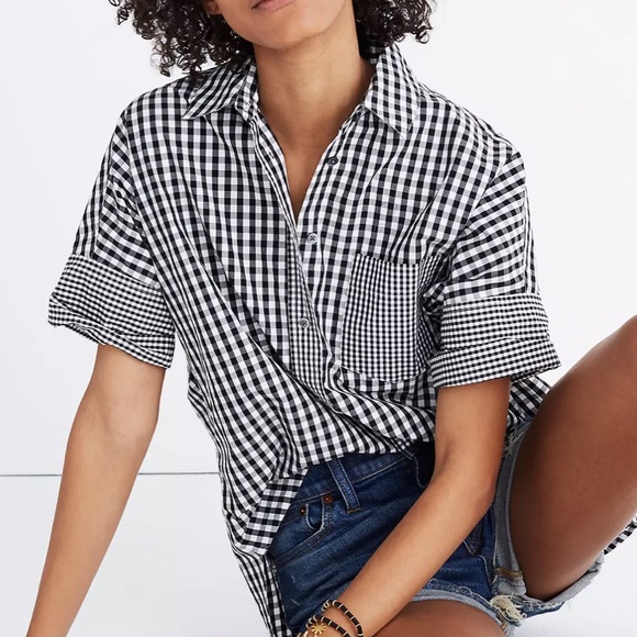 Madewell Tops - Madewell Gingham Play Button Down Shirt
